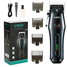 Saç kəsimi üçün cihaz VGR V-969 saçqırxan – 180 dəqiqə işləmə müddəti, 1.5 saata sürətli USB şarj, paslanmayan polad bıçaqlar, turbo funksiyası, LED ekran