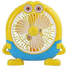 Masaüstü Mini-ventilyator EMO0110, sarı – kompakt dizayn, masaüstü istifadə üçün, enerji qənaətli işləmə, səssiz və effektiv soyutma, USB və ya batarya ilə işləmə imkanı, portativ və rahat mini sərink