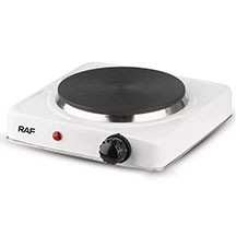 RAF R.8010A elektrik plitə – 1000W güc, bir gözlü çuqun qızdırıcı, 5 temperatur rejimi, paslanmayan polad korpus, masaüstü kompakt dizayn