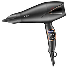 VGR V-467 fen – 2300W güc, ion texnologiyası, 2 sürət və 3 temperatur rejimi, cool shot funksiyası, 2 konsentrator başlıq, sürətli və peşəkar saç qurutma üçün ideal