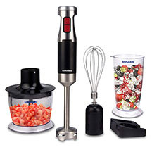 Blender mikser seti Sonashi SHB-179JBCW – 600 Vt güclü, 4ü1-də: blender, doğrayıcı (500 ml), çırpıcı və 700 ml plastik qablı, paslanmayan polad şaftlı, sürət tənzimləyicili, asan təmizlənən və praktik