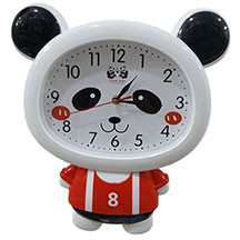 Uşaq divar saatı SS-048 – ağ/qırmızı rəngdə, Panda Baby dizaynlı, əyləncəli və dekorativ uşaq otağı üçün divar saatı