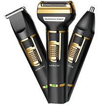 Sokany SK-LF-9942 – 3-ü 1-də şarj olunan saç, saqqal və burun tükü üçün trimmer, 60 dəqiqəlik şarjla 45 dəqiqə istifadə, 10 başlıq və daraq, kişilər üçün çoxfunksiyalı üzqırxan saçqırxan