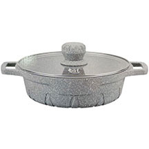 Elif EL-71232 boz, 32 sm, qranit, boz – 32 sm diametrli, qranit örtüklü, boz rəngli, dayanıqlı və yapışmayan səthli qısa qazan