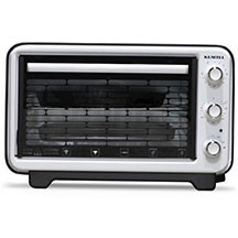 Elektrik soba Kumtel KF-6125 – 32 litr həcm, 1420 Vt güc, 3 bişirmə rejimi, 80–320°C temperatur aralığı, mexaniki idarəetmə, taymer və kompakt masaüstü dizaynlı