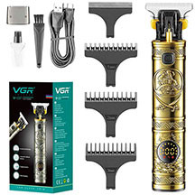 Trimmer VGR V-097 saçqırxan – 2000 mAh litium batareya, 400 dəqiqə işləmə müddəti, 3.5 saata sürətli Type-C USB şarj, paslanmayan polad bıçaq, LED displey
