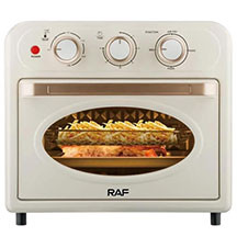 RAF R.5348W airfryer-soba – 18 litr tutum, 1360W güc, isti hava konveksiya texnologiyası, 0–250°C temperatur tənzimləyici, vizual şüşə qapı və bişirmə, qril, soba funksiyaları ilə