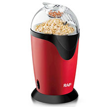 RAF R.9012 popkorn hazırlayan cihaz – 1200W güc, 2.5–2.6 litr tutum, isti hava texnologiyası, çıxarıla bilən qapaq və asan təmizləmə ilə evdə sürətli və sağlam popkorn