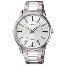 Casio MTP-1303D-7AVDF – ağ siferblatlı, paslanmayan polad kişi saatı, zamansız və minimal üslublu qol üçün saat