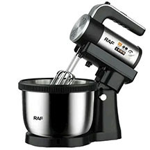 RAF R.6655 mikser – 1000W güc, 5 sürət, 3 litrlik paslanmayan metal qab, xəmir yoğurma və çırpıcı başlıqları, portativ və asan istifadə üçün çoxfunksiyalı