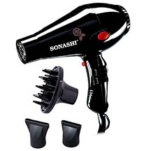 Hava fen saç üçün Sonashi SHD-3013, 2000 Vt, biqo – 2 sürət və 2 istilik rejimli, diffuzorlu, AC motorlu, sürətli və zərif saç qurudan peşəkar fen