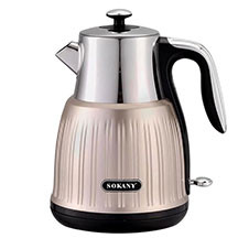 Sokany SK-SH-1055 elektrik çaydan – 1.6 litr tutum, 2200–3000W güc, qapalı spiral istilik elementi, metal və plastik korpus, sürətli qaynatma və müasir dizaynlı