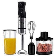 Hoffmans HM-8022 4-in-1 əl blenderi – 1000 Vt güclü, iki sürət rejimli, 4 bıçaqlı, ət, toyuq, tərəvəz, göyərti və qoz-fındıq doğramaq, sous və şorba hazırlamaq, yumurta və krem çalmaq üçün çoxfunksiya