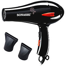 Fen Sonashi SHD-3009 – 2000 Vt güclü, 2 sürət və 2 istilik rejimli, diffuzorlu və portativ, gündəlik istifadə üçün effektiv saç üçün hava feni