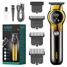 Trimmer VGR V-989 saçqırxan – keramika bıçaq, turbo rejimi, 180 dəqiqə işləmə müddəti, 2 saata sürətli USB Type-C şarj, LED displey, 0.5–4.5 mm tənzimlənən uzunluq