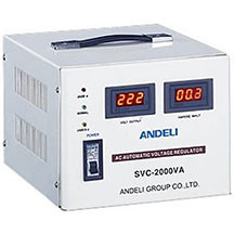 Andeli SVC-2kVA Stabilizator – 150V-260V Gərginlik Tənzimləyicisi, 2000 VA Güc, Kompakt Metal Korpus və Elektrik Avadanlıqlarınız üçün Sakit və Etibarlı Qoruma