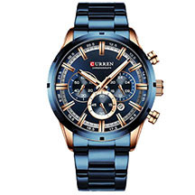 Curren 8355 Blue kişi qol saatı – modern mavi dizayn, paslanmayan polad korpus, dəqiq quartz mexanizm və gündəlik istifadə üçün ideal kişi saatı