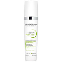 Üz üçün zərdab Bioderma Sebium Night Peel 40 ml – yağlı və akneyə meyilli dəri üçün, 15% glikol turşusu ilə gecə pilinqi, məsamələri təmizləyir, dəri tonunu bərabərləşdirir və parlaqlıq verir