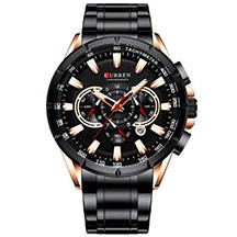 Curren 8363 Black qol saatı – şık və modern dizayn, paslanmayan polad korpus, dəqiq quartz mexanizm və gündəlik istifadə üçün ideal kişi saatı