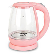 Fantom KT 4000 Pink elektrik çaydan – 1.8L şüşə korpus, paslanmayan gizli istilik elementi, LED işıq və sürətli qaynama