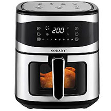 Sokany SK-10050 airfryer – 8,5 litr çıxarıla bilən kasa, tənzimlənən temperatur, sürətli hava texnologiyası, həddindən artıq qızmaya qarşı qoruma və asan təmizlənən aerofritür