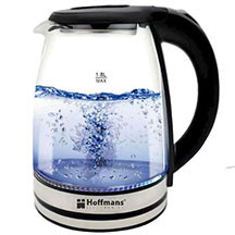 Hoffmans HM-2513 – 2 litr tutumlu, 2000 Vt güclü, şüşə gövdəli, LED mavi işıqlı, sürətli və təhlükəsiz qaynatma üçün müasir dizaynlı elektrik çaydan