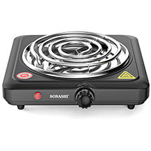 Sonashi SHP-609CN elektrik spiral plitə – 150 mm diametrli spiral göz, 1500 Vt güc, tənzimlənən temperatur, avtomatik termostat, sürüşməyən ayaqlar və işıq göstəricili, praktik və kompakt plite