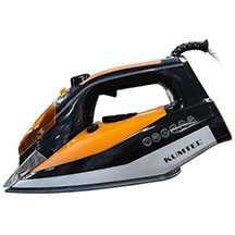Kumtel HMU-02 ütü Orange – 2500 Vt güc, keramika altlıq, 340 ml su çəni, şaquli buxarlanma, damcılama əleyhinə sistem, özünü təmizləmə, sürətli kireç təmizləmə və narıncı-qara dizaynlı buxarlı ütü