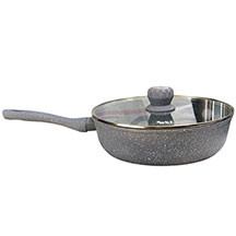 Elif EL-96260, 26 cm, qranit, boz, şüşə qapaqlı – 26 sm diametrli, qranit örtüklü, boz rəngli, şüşə qapaqlı, dayanıqlı və yapışmayan səthli tava