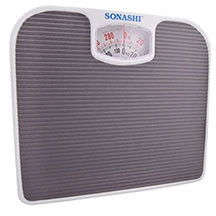 Sonashi SSC-2211 mexaniki şəxsi tərəzi – 130 kq-a qədər çəki tutumu, asan oxunan analoq göstərici,məişət və vanna otağı üçün uyğun, uzunömürlü və etibarlı terezi
