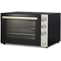 Elektrik soba Kumtel LX-9320 – 70 litr həcm, 2500 Vt güc, 3 bişirmə funksiyası, emaye örtüklü yan divarlar, mexaniki idarəetmə, termostat, zamanlayıcı, tək şüşəli qapı və qara gövdə ilə funksional və 
