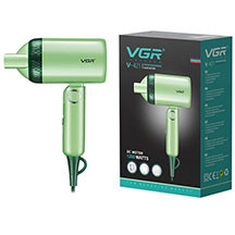 Hava feni VGR V-421 – 1200W DC motor, qatlanan sap, 2 sürət və temperatur rejimi, turmalin-ion texnologiyası, soyuq hava funksiyası, portativ və asan istifadə üçün ideal saç feni