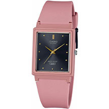 Casio MQ-38UC-4ADF Black/Pink qol saatı – qara kvadrat korpus, çəhrayı siferblat, minimal dizayn və gündəlik istifadə üçün rəngarəng və dəbli