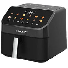 Sokany SK-10070 aerofritür – 9.5 litr tutum, termoizolyasiyalı metal və plastik korpus, isti hava texnologiyası ilə sağlam və sürətli bişirmə üçün çoxfunksiyalı elektrik airfryer