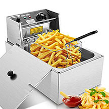 Hoffmans HM-88-1 elektrik fritözü – 6 litr tutumlu, 2500 Vt güclü paslanmayan polad gövdəli, 150–190°C arası tənzimlənən termostatlı, çıxarılan yapışmayan yağ qabı, peşəkar dərin fri aparatı